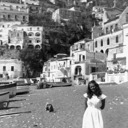 Norma on beach, Positano