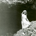 Norma at Subway Cave, Mt. Lassen National Park.